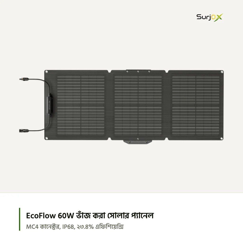 EcoFlow ৬০ ওয়াট ভাঁজ করা পোর্টেবল সোলার প্যানেল EcoFlow ৬০ ওয়াট ভাঁজ করা পোর্টেবল সোলার প্যানেল