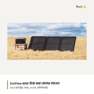 EcoFlow ৬০ ওয়াট সোলার প্যানেল ব্যবহারের অবস্থায়