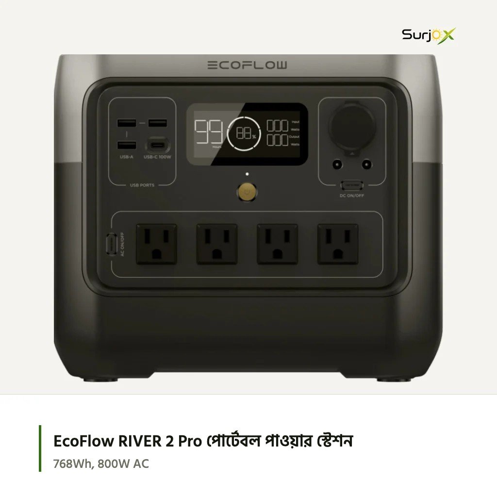 EcoFlow RIVER 2 Pro পোর্টেবল পাওয়ার স্টেশন EcoFlow RIVER 2 Pro পোর্টেবল পাওয়ার স্টেশন; অফিসিয়াল প্রোডাক্ট ছবি