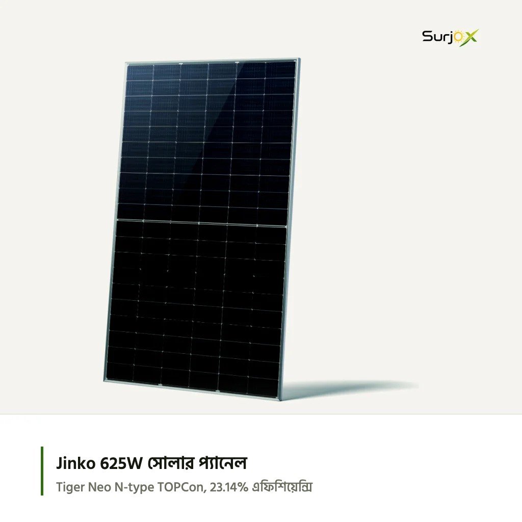 Jinko Tiger Neo ৬২৫ ওয়াট N-type সোলার প্যানেল Jinko Tiger Neo ৬২৫ ওয়াট N-type সোলার প্যানেল