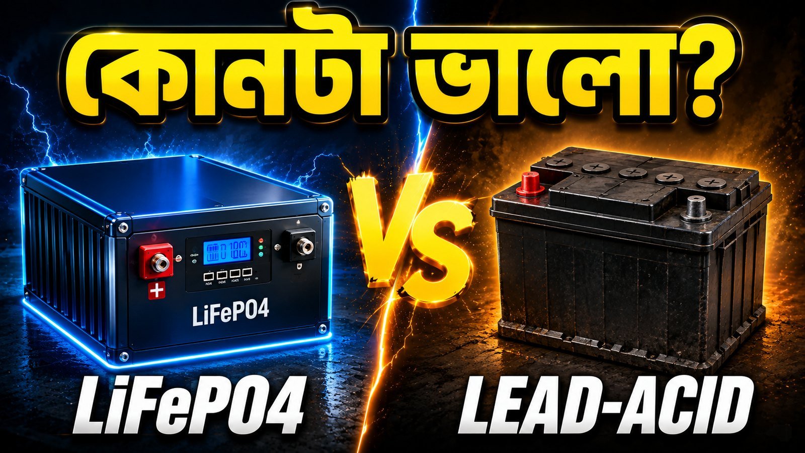 LiFePO4 লিথিয়াম নাকি লেড-অ্যাসিড ব্যাটারি — কোনটি ভালো তার তুলনা