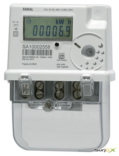 Secure Saral Single Phase Direct Connected Credit Meter - SurjoX