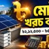 বাংলাদেশে সোলার সিস্টেমের মোট খরচ ৳২,১২,৫০০ থেকে ৳৫,৯৩,১০০