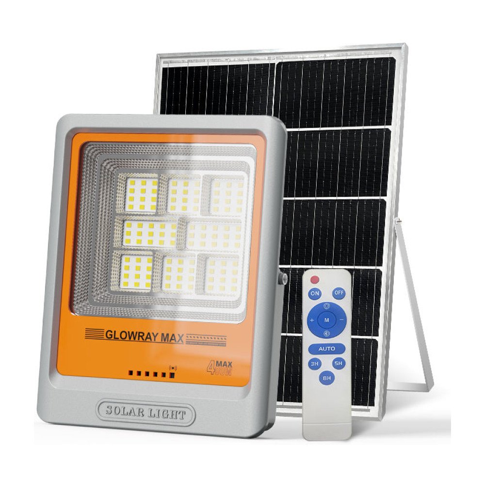 GLOWRAY MAX GM 400 সোলার ফ্লাডলাইট GLOWRAY MAX GM 400 সোলার ফ্লাডলাইট, আলাদা সোলার প্যানেল ও রিমোটসহ