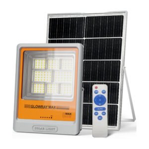 GLOWRAY MAX GM 600 সোলার ফ্লাডলাইট, আলাদা সোলার প্যানেল ও রিমোটসহ