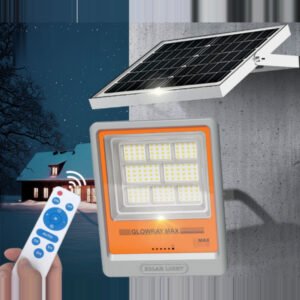 GLOWRAY MAX GM 800 সোলার ফ্লাডলাইট, দেয়ালে বসানো, আলাদা সোলার প্যানেল ও রিমোটসহ