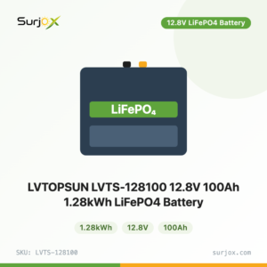 LVTOPSUN LVTS-128100 12.8V 100Ah 1.28kWh LiFePO4 Battery