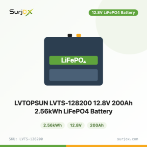 LVTOPSUN LVTS-128200 12.8V 200Ah 2.56kWh LiFePO4 Battery