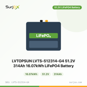 LVTOPSUN LVTS-512314-G4 51.2V 314Ah 16.07kWh LiFePO4 Battery