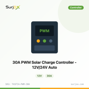 30A PWM Solar Charge Controller - 12V/24V Auto