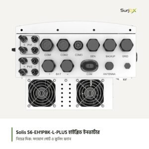 Solis S6-EH1P8K-L-PLUS ইনভার্টারের নিচের সংযোগ ও কুলিং ফ্যান