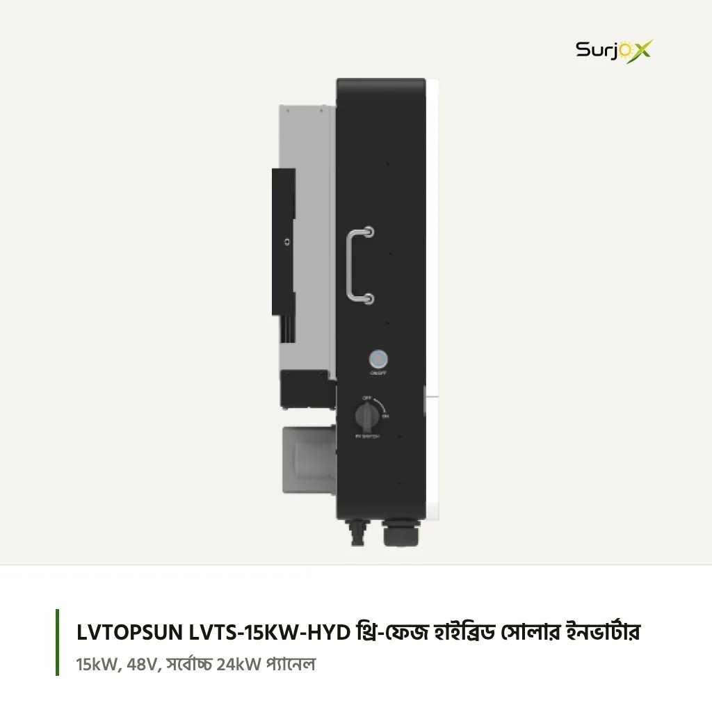 LVTOPSUN LVTS-15KW-HYD, পাশের দিক LVTOPSUN LVTS-15KW-HYD ইনভার্টারের পাশের দিক, DC সুইচ
