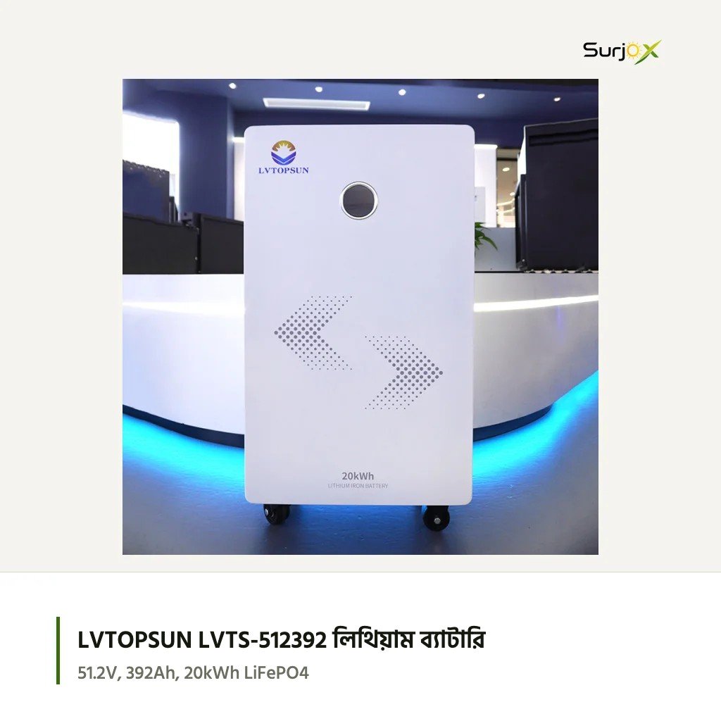 LVTOPSUN LVTS-512392 ব্যাটারি, বাস্তব ছবি LVTOPSUN LVTS-512392 ২০ kWh লিথিয়াম ব্যাটারি, বসানো অবস্থায় বাস্তব ছবি