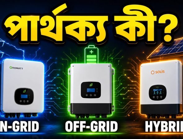 অন-গ্রিড, অফ-গ্রিড ও হাইব্রিড সোলার ইনভার্টারের পার্থক্য
